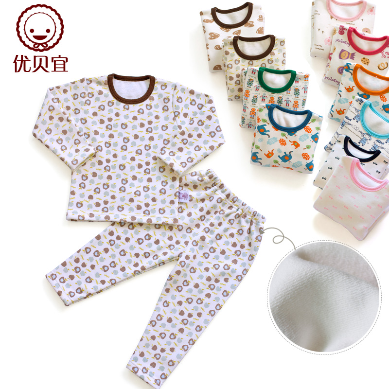 2012 winter new arrival children's clothing child thermal underwear set baby thick lounge 7050