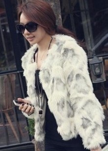 2012 winter new arrival luxury blended-color faux fur long-sleeve fur coat Women