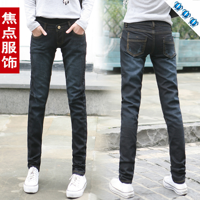 2012 winter new arrival women's dark color pencil pants casual slim skinny jeans