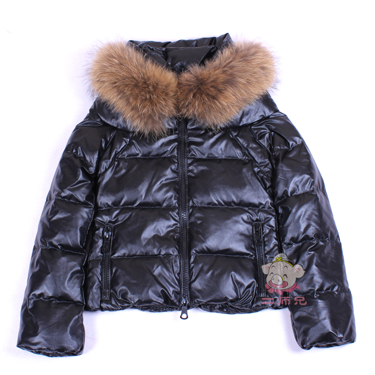 2012 winter new arrival women's detachable large fur collar PU thermal down coat outerwear female