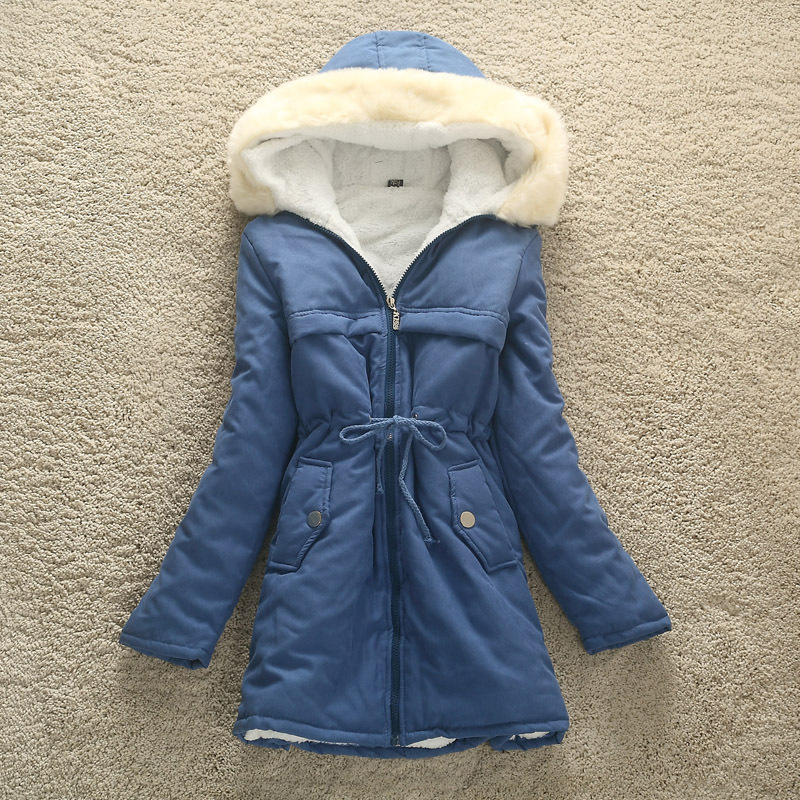 2012 winter new arrival women's slim wadded jacket medium-long cotton-padded jacket with a hood overcoat plus size outerwear