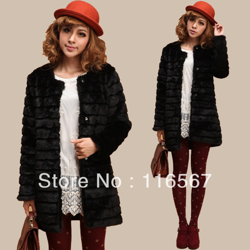 2012 winter new arrival wool fur coat fashion fur overcoat medium-long outerwear