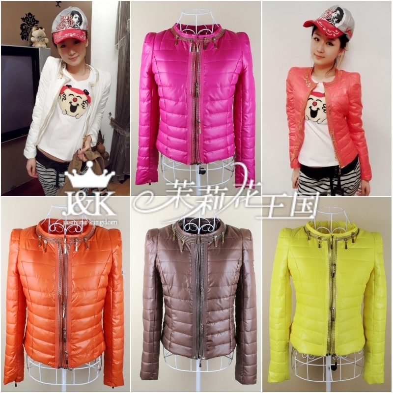 2012 winter new fashion ladies outerwear zipper short design cotton-padded jacket Free shoping long-sleeve  women's coat