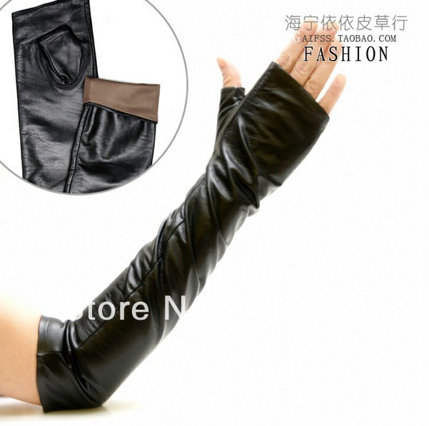 2012 winter new Top quality leather gloves for women,fashion T station gloves,women's long sheepskin gloves free shipping TB005