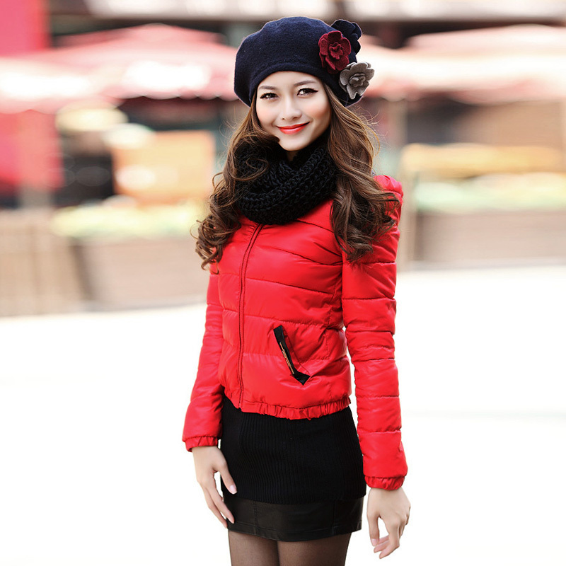 2012 winter outerwear wadded jacket female short design cotton-padded jacket female slim wadded jacket women's small