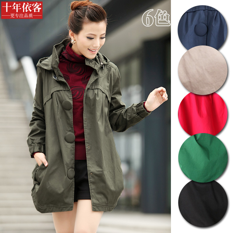 2012 winter plus size clothing trench fashion outerwear mm loose straight trench