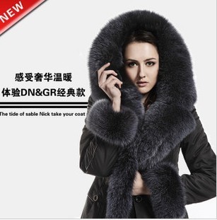 2012 winter plus size nick coat female long design rex rabbit hair liner female fur one piece