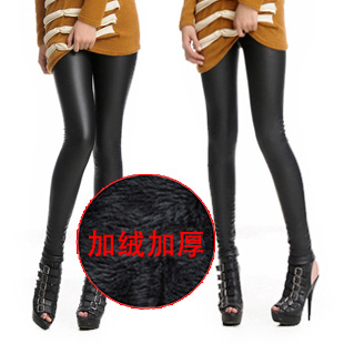 2012 winter plus velvet thickening legging faux leather thickening warm pants ultra elastic pants multicolour thermal legging