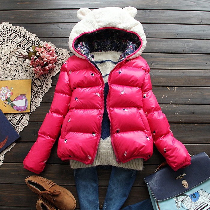 2012 winter season  women  embroidery love ear hats cotton-padded jacket wadded