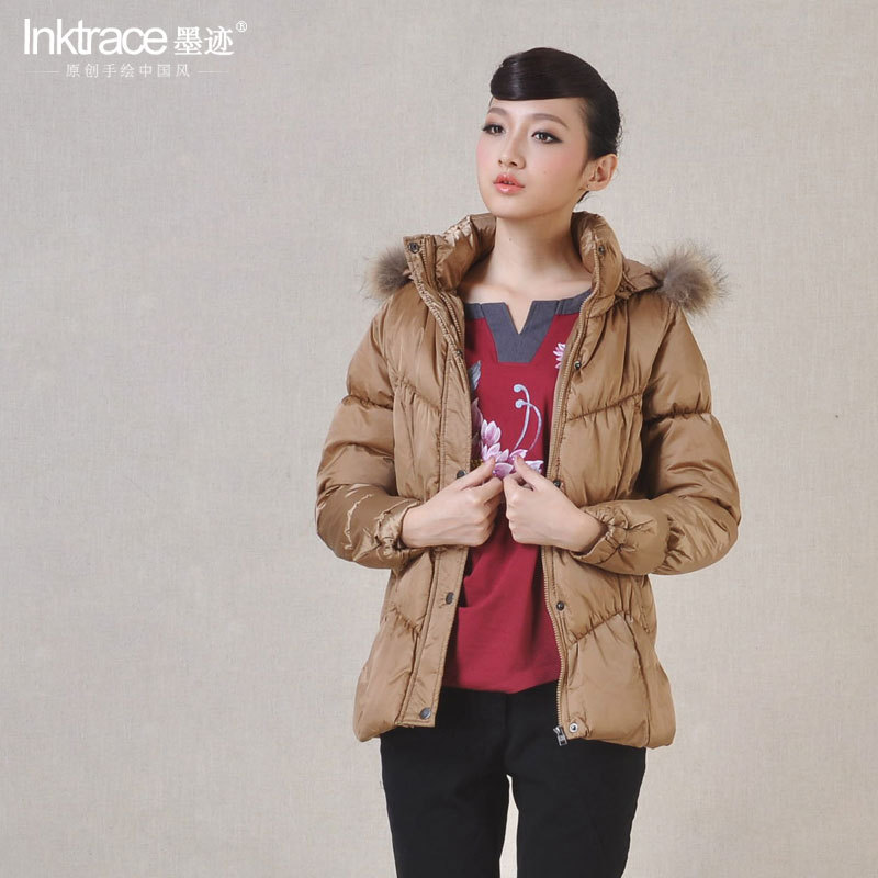 2012 winter slim medium-long hooded medium-long wadded jacket female h1145066