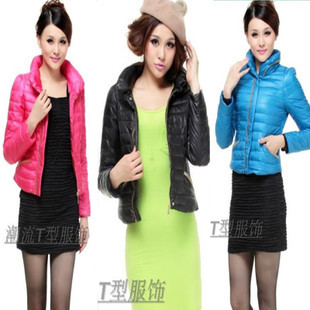 2012 winter slim short design thin down coat female