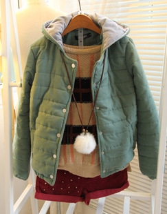 2012 winter slim with a hood casual thermal short design wadded jacket cotton-padded jacket bread service free shipping