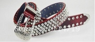 2012 Winter Spring Hot-selling Fashion women's genuine leather strap cowhide rhinestone belt full rhinestone FREE SHIPPING