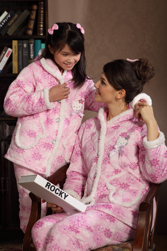 2012 winter sweet thickening coral fleece cotton-padded sleep set female