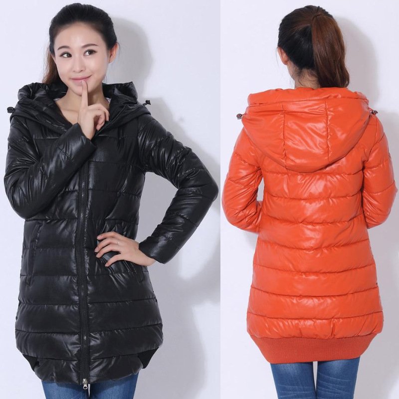 2012 winter thickening cotton-padded jacket wadded jacket medium-long cotton-padded jacket women's PU leather coat