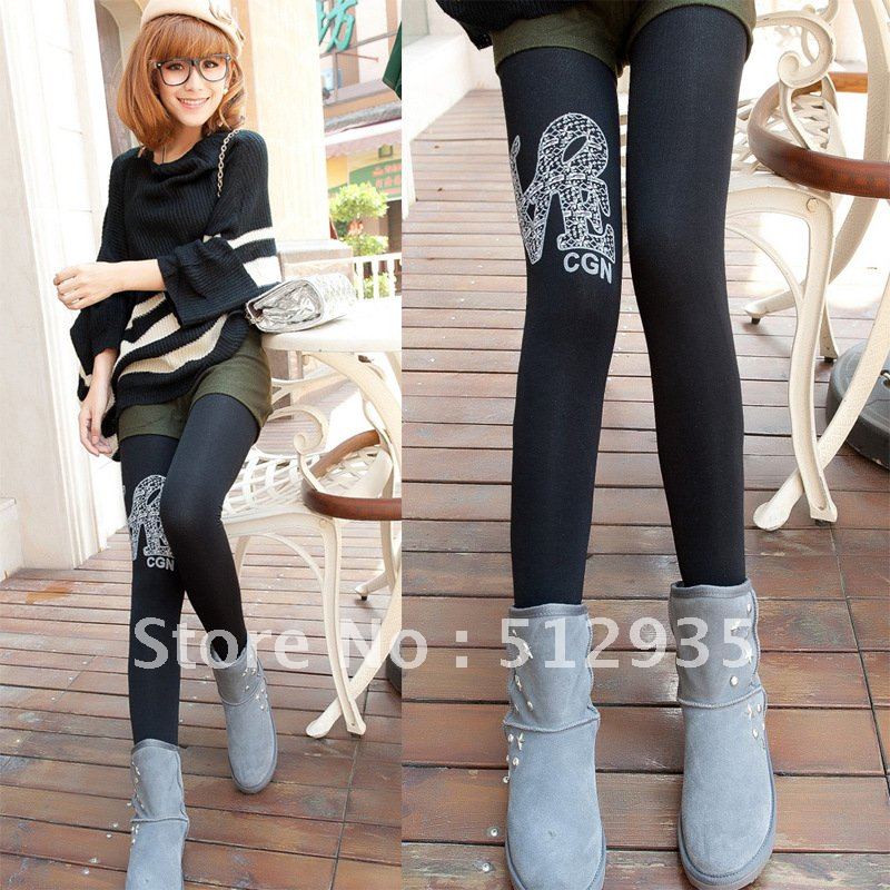 2012 Winter Unique Thicken Warmer Women Leggings ,Joker Fashion Love Style Soft  Lady's Ninth Pants ,Dress Free Shipping #2189