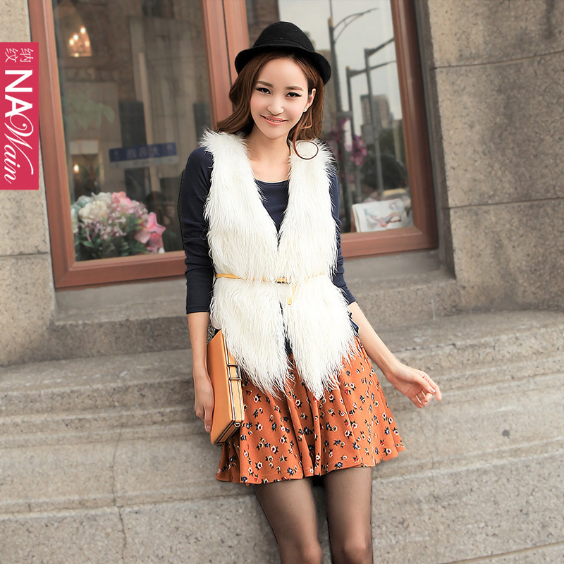 2012 winter V-neck vest female sleeveless outerwear fur vest n41501o