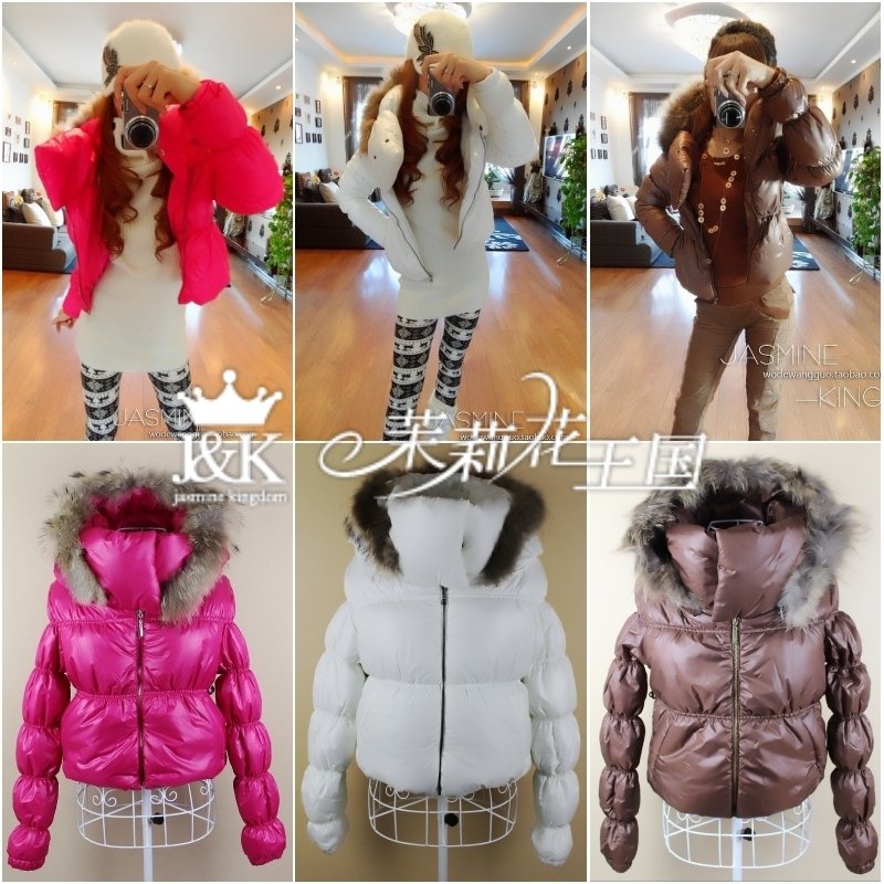 2012 winter Women long-sleeve fashion warm down jacket with fur big hat ,warm down coat,retail and wholesale,free shipping