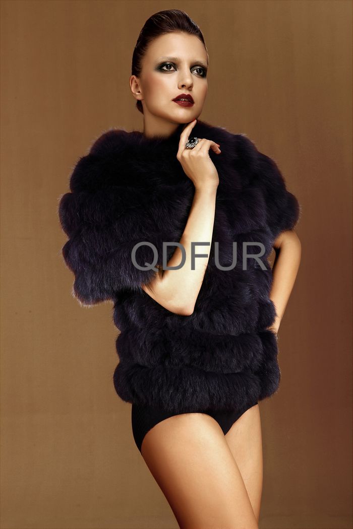 2012 Winter Women Real Silver Fox Fur Vest / Free Shipping/Wholesale/Retail/OEM  QD6383   A G