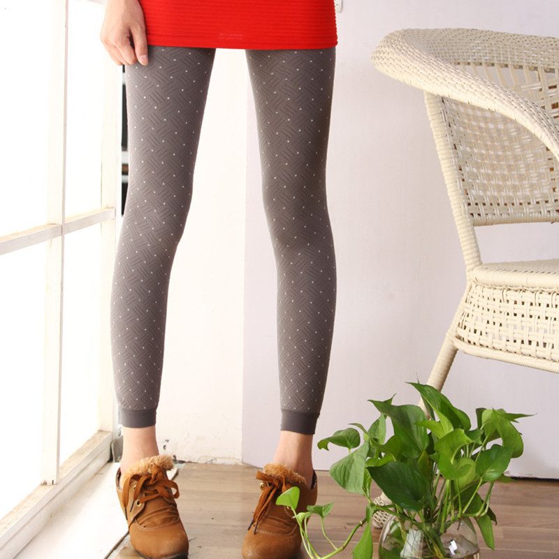 2012 winter women's dot thickening plus velvet warm pants winter ankle length legging