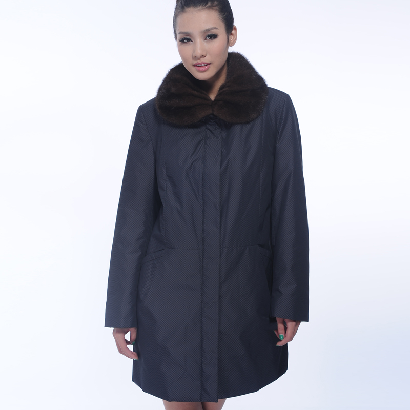 2012 winter women's nick coat casual quinquagenarian medium-long nick coat outerwear rex rabbit skin