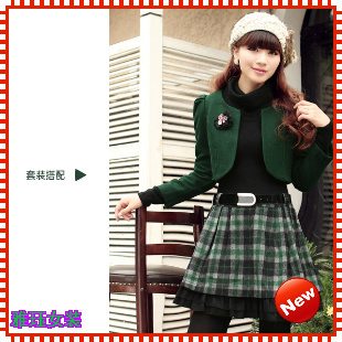 2012 winter women's professional set fashion set twinset corsage belt female