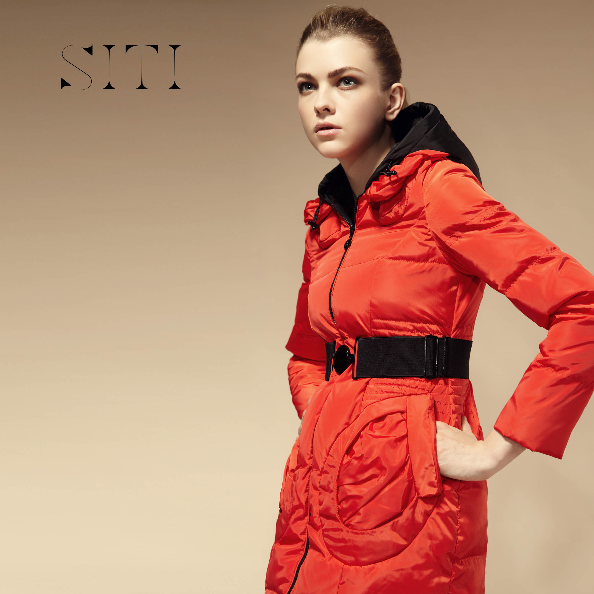 2012 winter women's siti hooded long design rose down coat