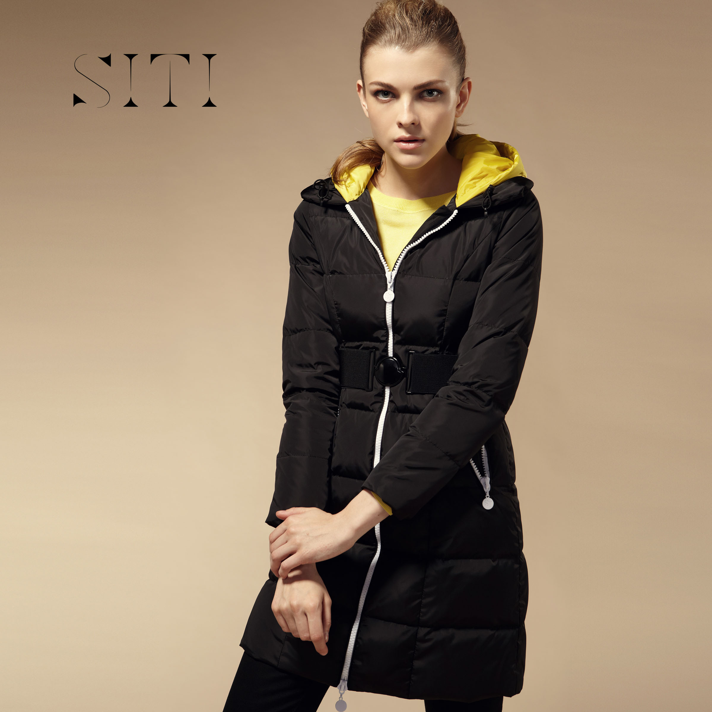 2012 winter women's siti sports long design color block down coat