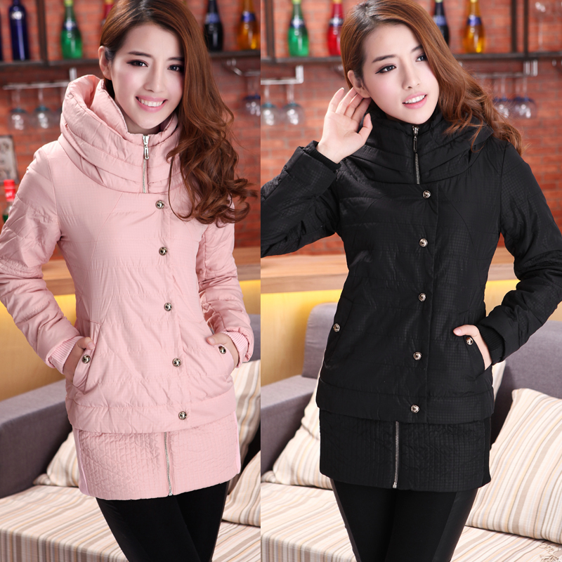 2012 winter women's slim cotton-padded jacket cotton-padded jacket thickening medium-long stand collar wadded jacket outerwear