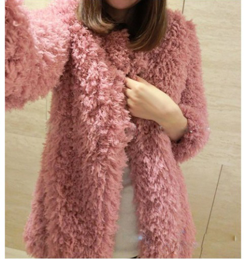 2012 winter women's small thick liner plus velvet pink circle fleece outerwear