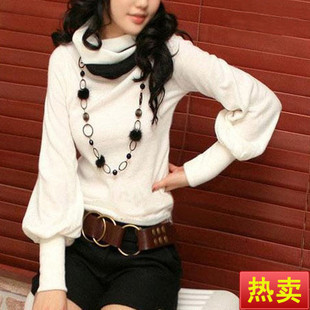 2012 winter women's sweet candy color basic shirt heap turtleneck