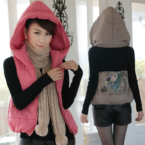 2012 winter women's sweet fashion hooded short design vest wadded jacket