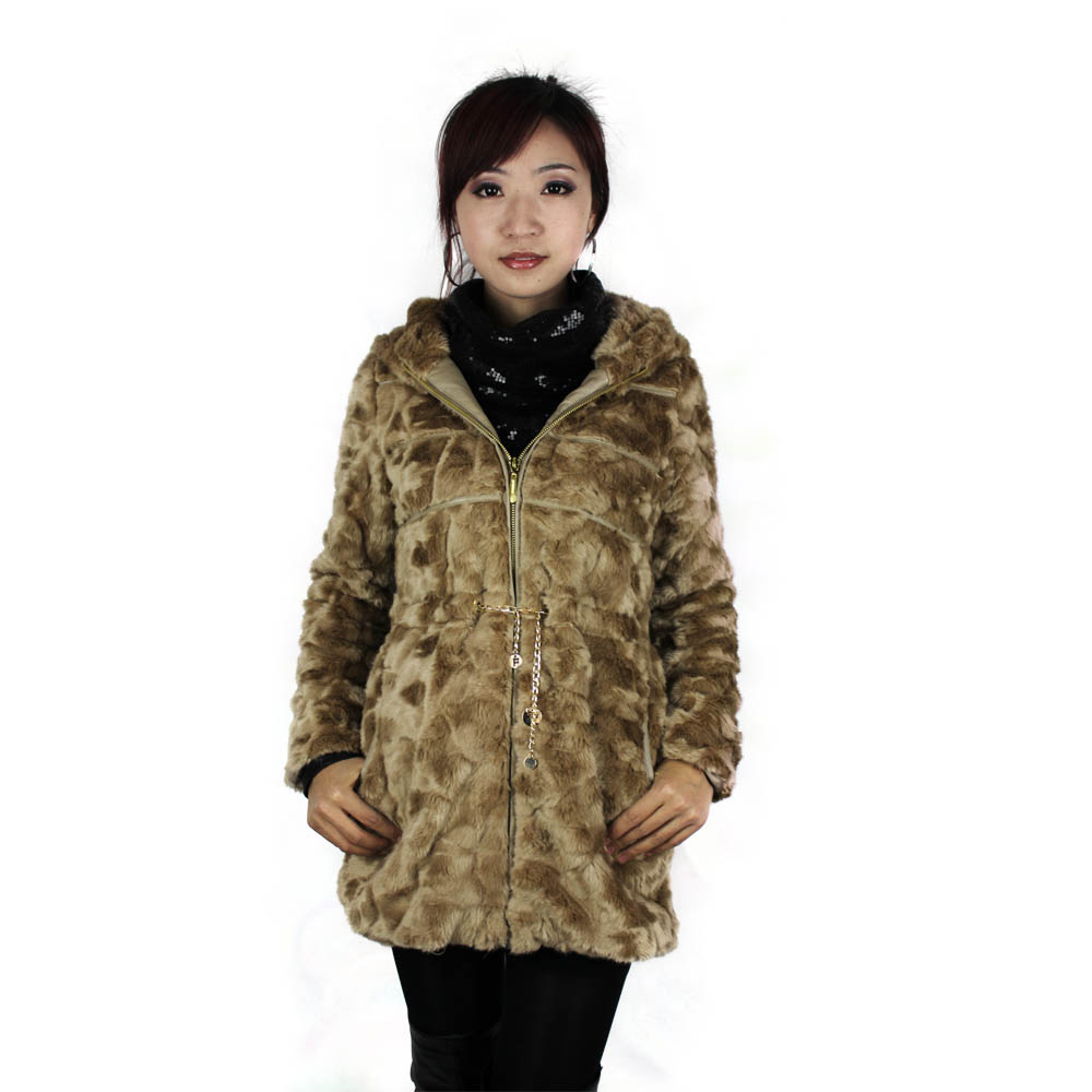 2012 winter women's thermal rabbit fur overcoat thickening medium-long rabbit fur luxury fur coat