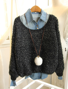 2012 winter wool circle gold knitted crochet thickening thermal pullover sweater outerwear free shipping