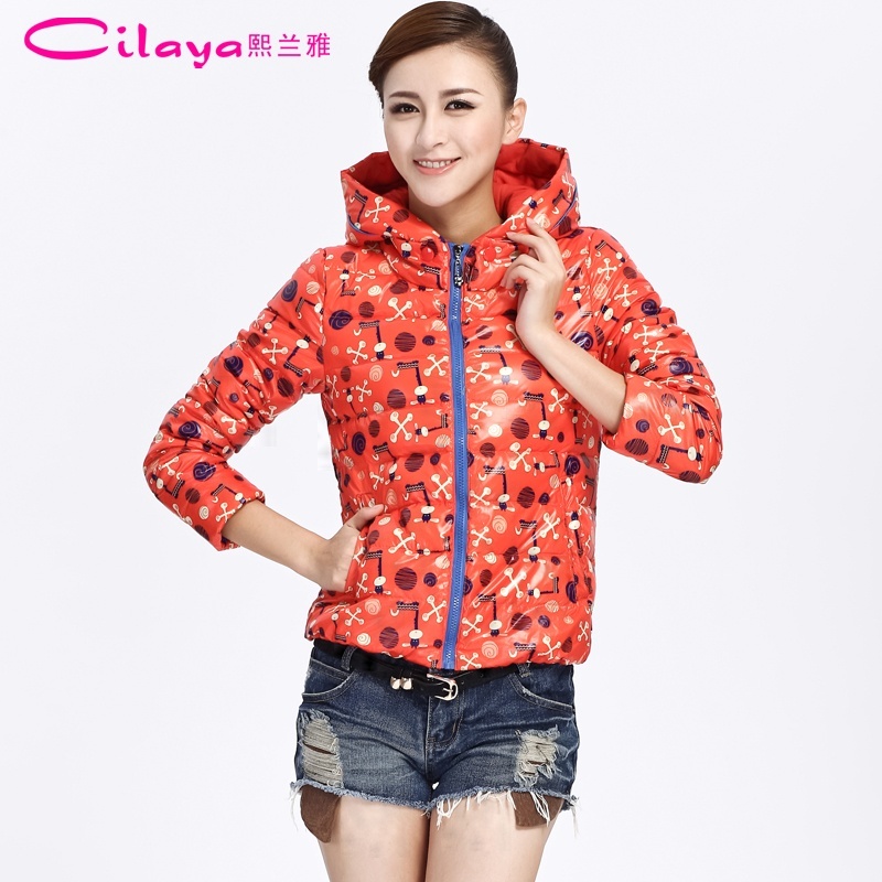 2012 with a hood thermal short design slim down coat women outerwear c2139