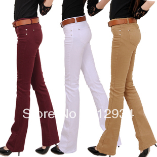 2012 woman OL jeans trousers elastic trousers boot cut female plus size