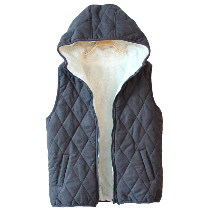 2012 Women berber fleece thermal vest outerwear vest with a hood sleeveless vest