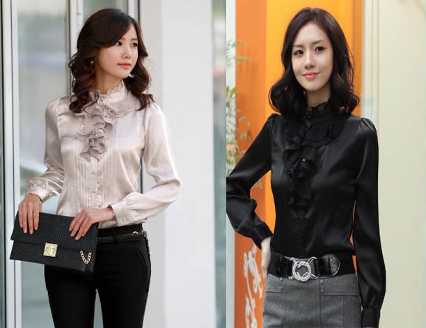 2012 Women blouses lady T-Shirt Wholesale+retail Spring and summer striped career blouse shirt long-sleeved shirt