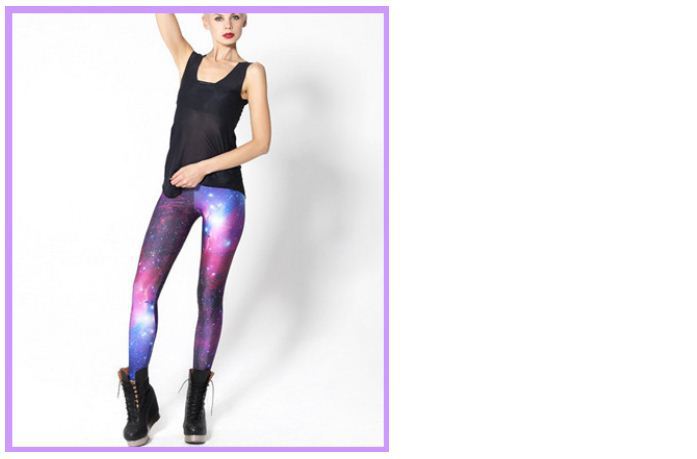 2012 Women Christmas Galaxy Digital Printed Print Cosmic Pattern Thick Winter Warm Stretch Leggings Tights trousers Pants 005