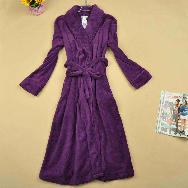 2012 Women coral fleece lacing long design robe bathrobes sleepwear plus size f5