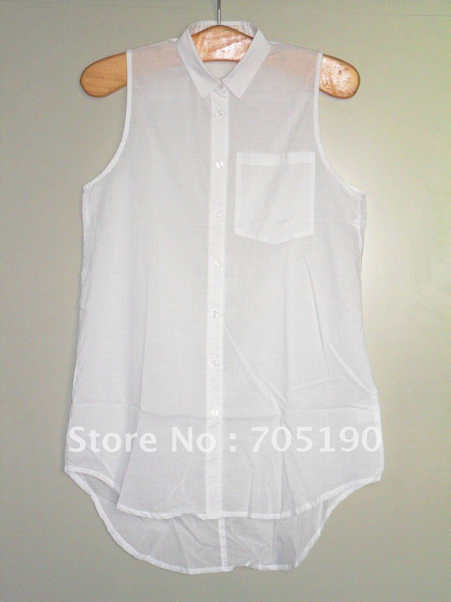 2012 women cotton T-shirt loose and comfortable blouse Long Sleeveless shirt Free Shipping