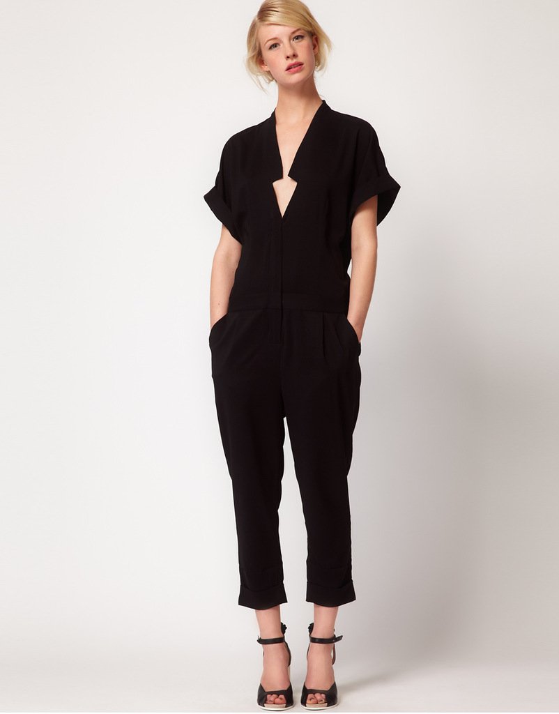 2012 women fashion free shipping black polyester loose jumpsuits