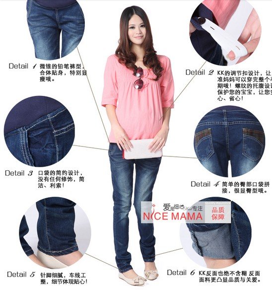 2012 women fashion tops for women, maternity jeans pregnant clothes prop jean pants women trousers jeans -shorts , free shipping