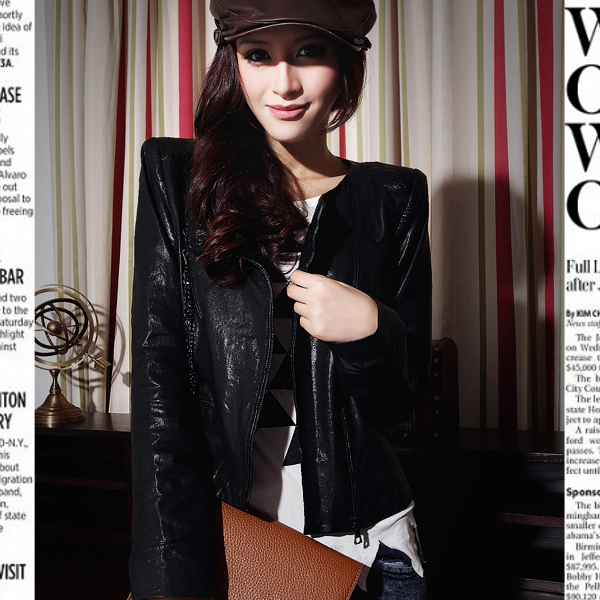 2012 Women genuine leather clothing leather coat paragraph 221 1580 motorcycle