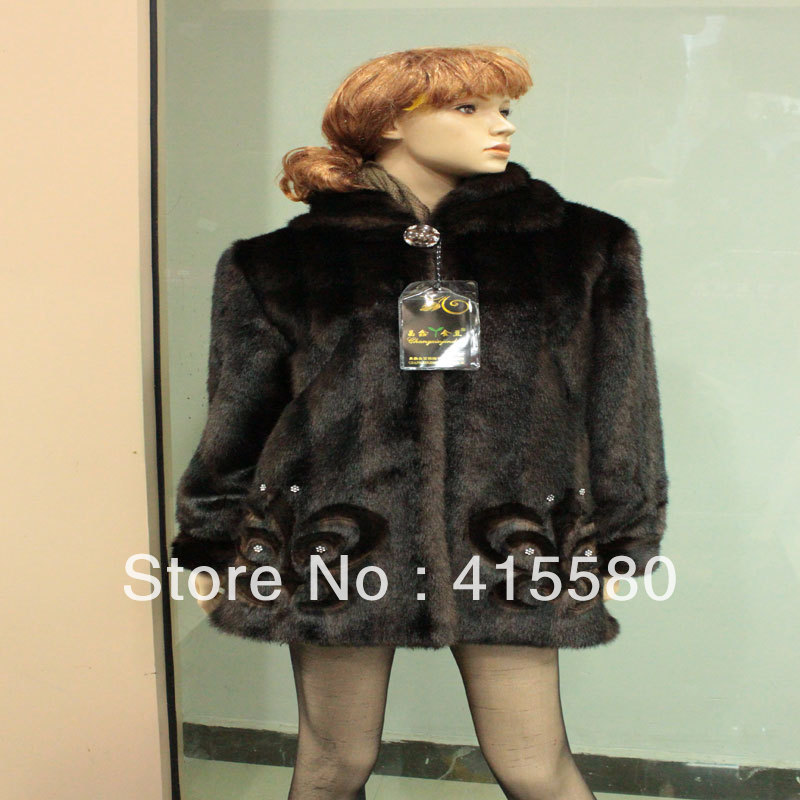 2012 women grow a winter put mink coat, the iris black edition