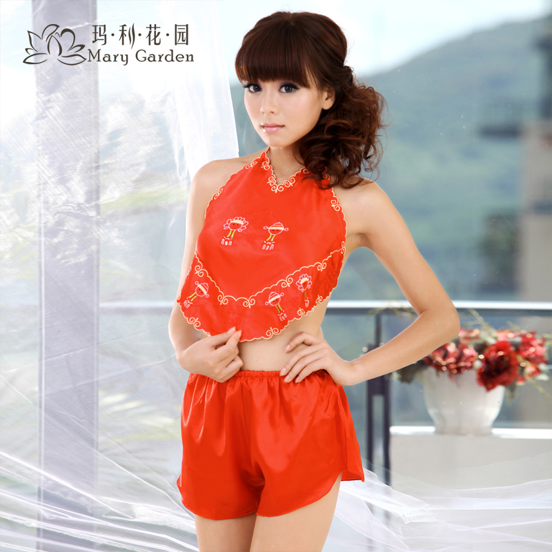 2012 Women married festive red sexy vintage apron underwear sleepwear