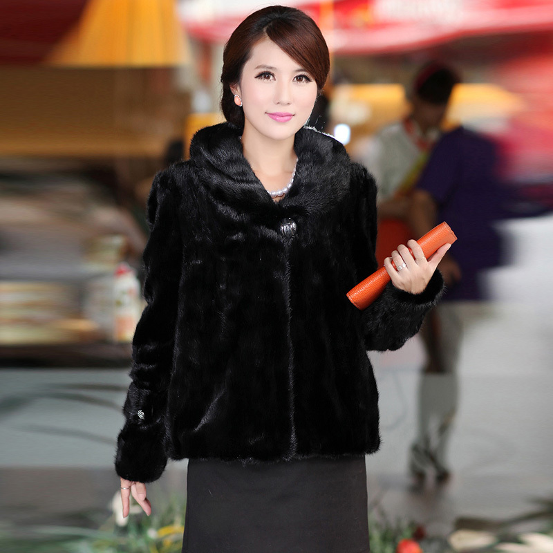 2012 Women mink patchwork women's fight mink fur coat 2331