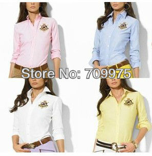 2012 women polo shirt long sleeve fashion Office Shirt high  Slim long sleeve shirt free shipping