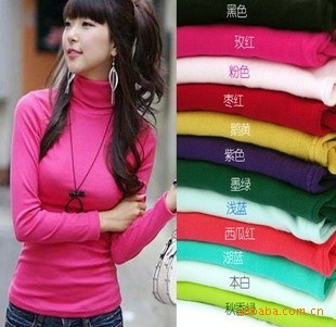 2012 women's all-match sweater turtleneck shirt fashion heap turtleneck basic sweater