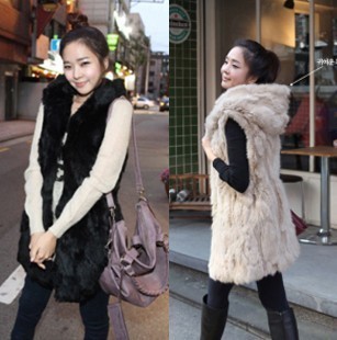 2012 women's autumn and winter faux cape vest thermal medium-long vest outerwear fur